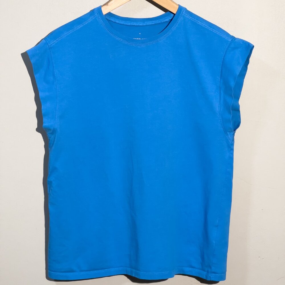 Everlane Shirt Womens  blue Essential The Muscle Tee Organic Cotton Size S